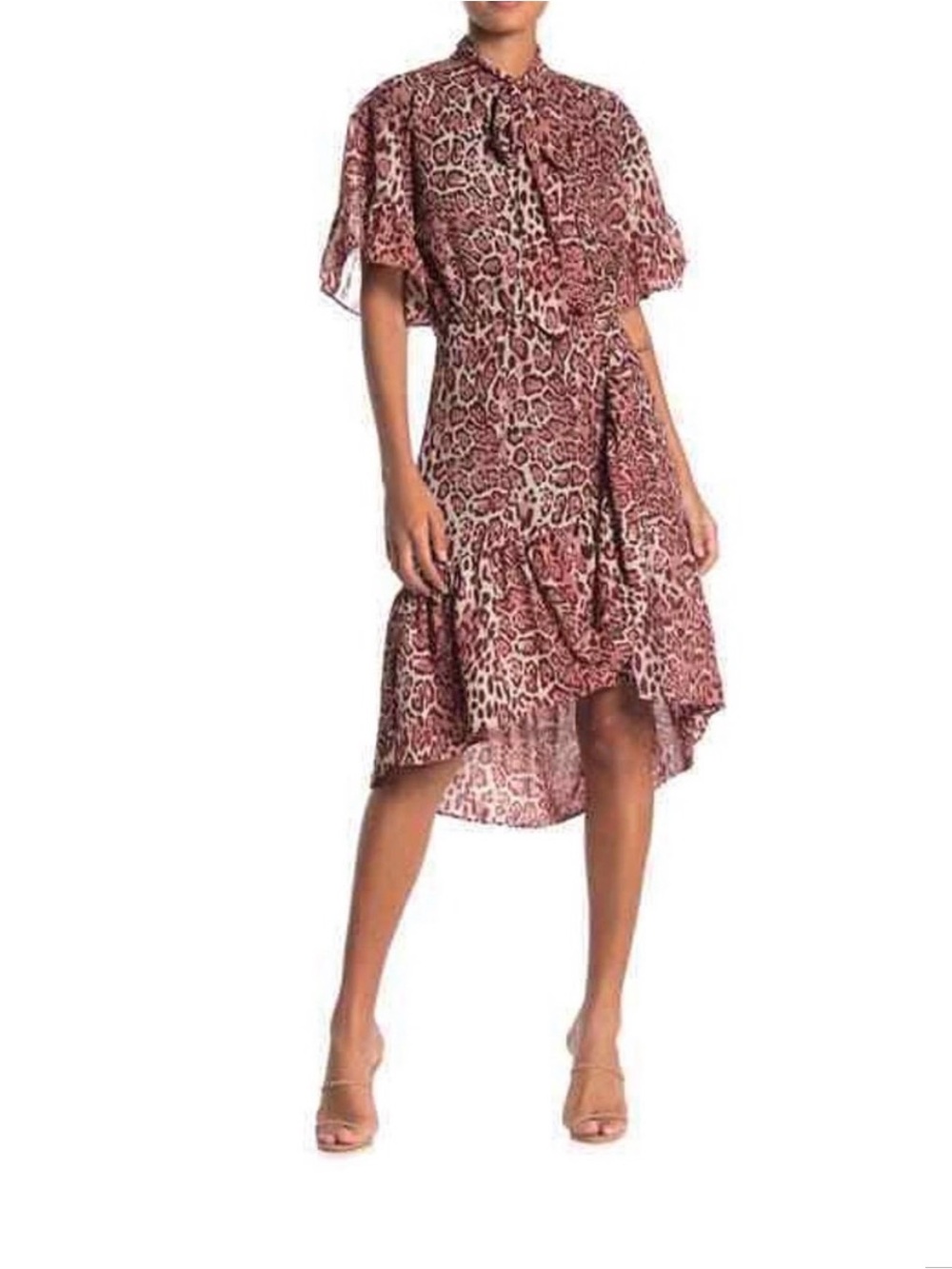 Walter Baker Short Sleeve Animal Print Dress 10 NEW